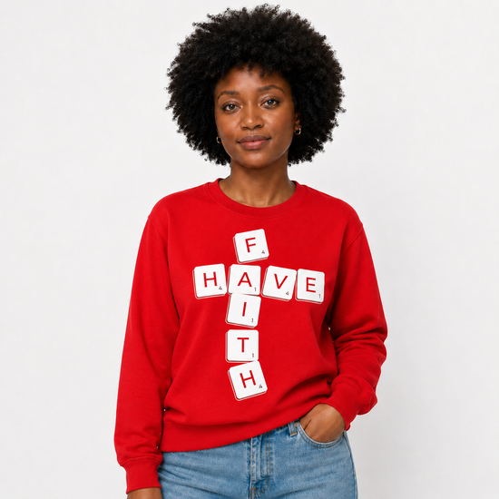 Have Faith Scrabble Crewneck Swestshirt (multiple color options)