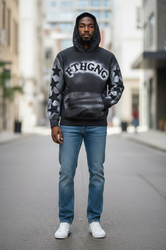 Faith Gang®️ Faded Finish | Heavy-duty Weight Rhinestone Hoodie