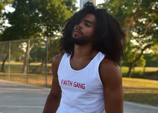 Camiseta sin mangas blanca Faith Gang® (opción de varios colores)