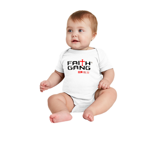 Faith Gang Infant Short Sleeve Baby Rib Bodysuit