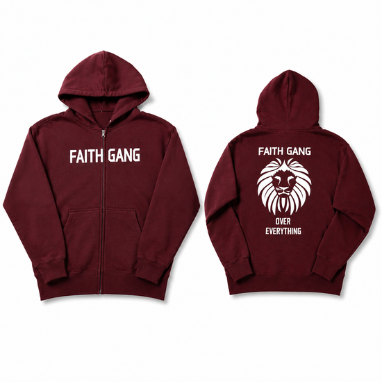 F.G.O.E. (Faith Gang® Over Everything) Zip Hoodie (multple color options)