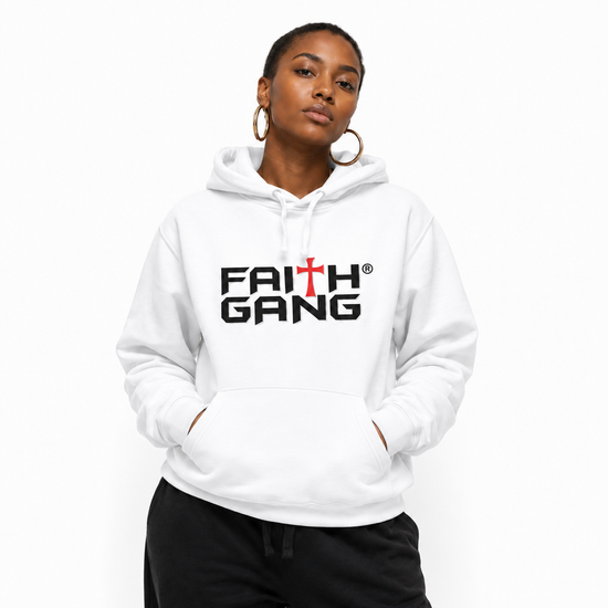 Faith Gang® White Original Hoodie