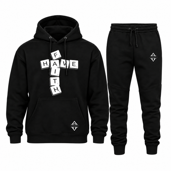 Conjunto de sudadera y pantalón deportivo premium Have Faith Scrabble (varios colores)