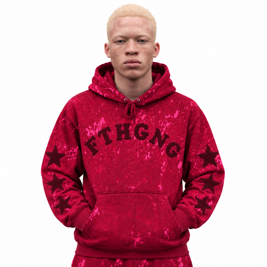 FTH GNG® Star Acid Wash Hoodie