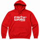 Sudadera con capucha negra Faith Gang® (varias opciones de color) diseño blanco