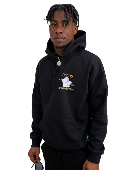 Sudadera con capucha "Los ángeles se inclinan ante él" (unisex) 