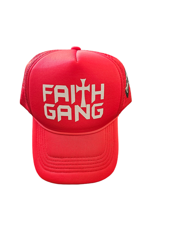 Faith Gang Red Trucker Cap