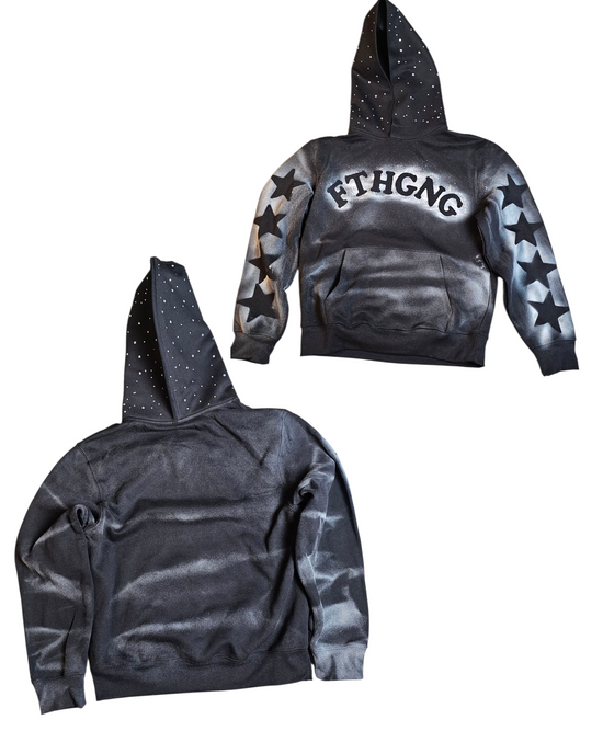 Faith Gang®️ Faded Hoodie with Rhinestones + Jogger Set