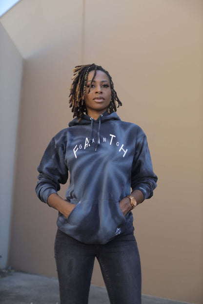 Faith Gang Arched Black Tie-Dye Pullover Hoodie (unisex)
