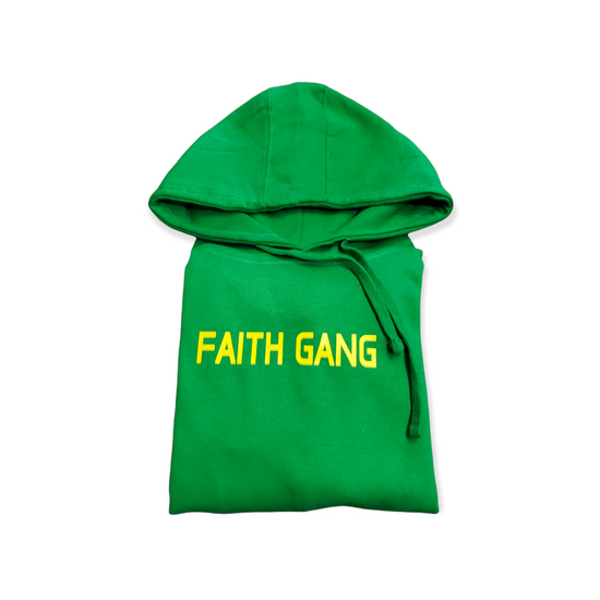 Sudadera con capucha verde/amarilla Faith Gang®